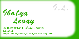 ibolya levay business card